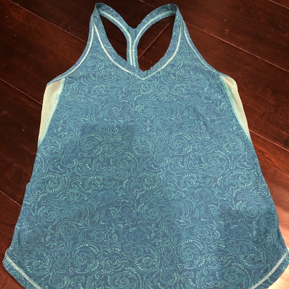 Lululemon 4 Aqua Tank with mesh panels